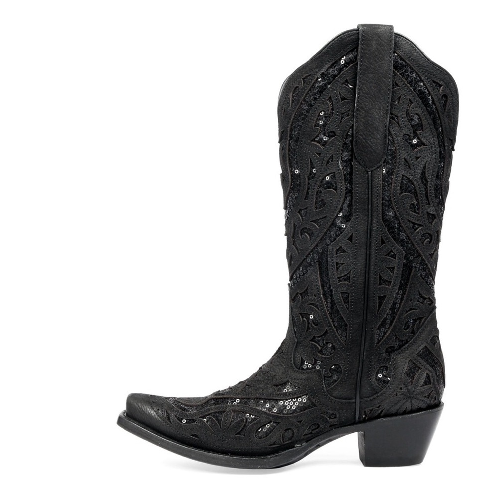 J.B. Dillon Black Heeled Western Boots